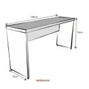 Ver imagem 3 de Escrivaninha Mesa Escritório 100% MDF 160CMX42CM com Caixa de Tomada 160cm Preto e Cinza Cristal