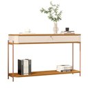 Ver imagem 2 de Aparador de Sala Aparador para Sala Buffet 1 Gaveta - Off White Nature Bronze