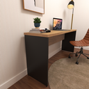 Ver imagem 5 de Escrivaninha Mesa Escritório 100% MDF 160CMX42CM com Caixa de Tomada 160cm Preto e Carvalho Mel Bege