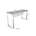 Ver imagem 3 de Escrivaninha Mesa Escritório 100% MDF 160CMX42CM com Caixa de Tomada 160cm Preto e Carvalho Mel Bege