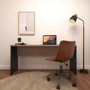 Ver imagem 4 de Escrivaninha Mesa Escritório 100% MDF 160CMX42CM com Caixa de Tomada 160cm Preto e Carvalho Mel Bege