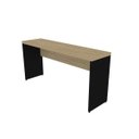 Ver imagem 2 de Escrivaninha Mesa Escritório 100% MDF 160CMX42CM com Caixa de Tomada 160cm Preto e Carvalho Mel Bege