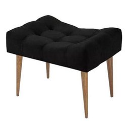 Puff Retangular Suede Liso Preto - 2 Puff Retangular Suede Liso Preto - 2