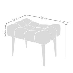 Puff Retangular Suede Liso Preto - 3 Puff Retangular Suede Liso Preto - 3