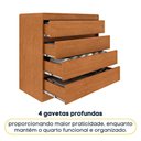 Ver imagem 2 de Cômoda CR35475 4 Gavetas MDF Cinamomo Multimóveis