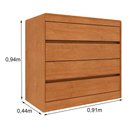 Ver imagem 3 de Cômoda CR35475 4 Gavetas MDF Cinamomo Multimóveis