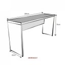 Ver imagem 3 de Escrivaninha Mesa Escritório 100% MDF 180CMX42CM 180cm Branca
