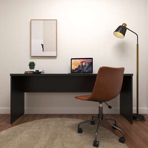 Escrivaninha Mesa Escritório 100% MDF 180CMX42CM 180cm Preto