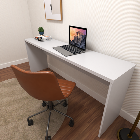 Escrivaninha Mesa Escritório 100% MDF 180CMX42CM 180cm Cinza Cristal