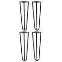 Ver imagem 1 de Kit 4 Pés de Metal 30 Cm Mesa de Canto Rack e Puffs Preto