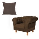 Ver imagem 1 de Uma Poltrona Chesterfield Duque + Uma Almofada Suede Marrom sala de estar/Recepção
