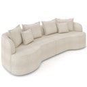 Ver imagem 1 de Sofá 3 Lugares Orgânico Sala de Estar Living 230cm Ekos K01 Bouclê Creme - Lyam Decor