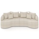 Ver imagem 3 de Sofá 3 Lugares Orgânico Sala de Estar Living 230cm Ekos K01 Bouclê Creme - Lyam Decor