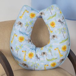 Almofada de Amamentação Safari Azul Claro Bebê - 1