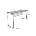 Ver imagem 3 de Escrivaninha Mesa Escritório 100% MDF 180CMX42CM 180cm Preto e Carvalho Mel Bege