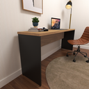 Ver imagem 5 de Escrivaninha Mesa Escritório 100% MDF 180CMX42CM 180cm Preto e Carvalho Mel Bege