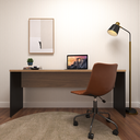 Ver imagem 1 de Escrivaninha Mesa Escritório 100% MDF 180CMX42CM 180cm Preto e Carvalho Mel Bege