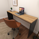 Ver imagem 4 de Escrivaninha Mesa Escritório 100% MDF 180CMX42CM 180cm Preto e Carvalho Mel Bege
