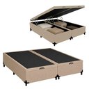 Ver imagem 1 de Cama Box com Baú King Royal Sleep Bipartido Suede Bege 192cm Royal Sleep