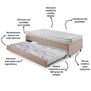 Ver imagem 4 de Bicama Box Solteiro Linho Marrom 96x203x28 Cm com Colchão Hanover Inducol Molas Ensacadas