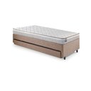 Ver mais imagens de Bicama Box Solteiro Linho Marrom 96x203x28 Cm com Colchão Hanover Inducol Molas Ensacadas