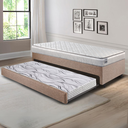 Ver imagem 1 de Bicama Box Solteiro Linho Marrom 96x203x28 Cm com Colchão Hanover Inducol Molas Ensacadas