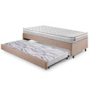 Ver imagem 3 de Bicama Box Solteiro Linho Marrom 96x203x28 Cm com Colchão Hanover Inducol Molas Ensacadas