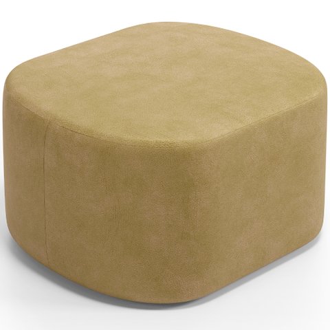 Puff Decorativo Orgânico para Living Quarto 70cm Doha W01 Couríssimo Fendi - Lyam Decor