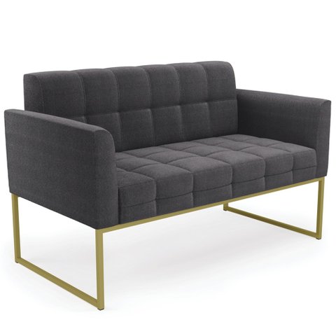 Sofá Namoradeira Base Industrial Dourado Ana Bouclé Grafite - Ibiza