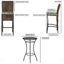 Ver imagem 2 de Mesa Bistrô e 4 Banquetas Roma Preta Corda Náutica Estofado 5 Trama Original