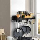 Ver imagem 4 de Organizador Suspenso Multiuso Preto Suporte Utensílios Banheiro Cozinha Quarto Porta Colher Talheres