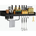 Ver imagem 3 de Organizador Suspenso Multiuso Preto Suporte Utensílios Banheiro Cozinha Quarto Porta Colher Talheres