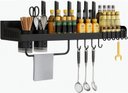 Ver imagem 3 de Organizador Suspenso Multiuso Preto Suporte Utensílios Banheiro Cozinha Quarto Porta Colher Talheres