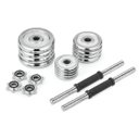 Ver imagem 2 de Halter Peso Ajustavel 20kg Anilhas Cromado Academia Musculaçao Cross Treino Exercicio Fortalecimento