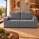 Ver imagem 2 de Sofá Modular 3 Lugares com Porta Copos 100% Espuma Balaqui Cor:Grafite