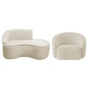 Ver imagem 2 de Kit Divã Recamier Orgânico Marrocos 150cm Lado Direito e 1 Poltronas Amore Bouclé