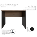 Ver imagem 5 de Escrivaninha Mesa Escritório 80CMX60CM 80cm Preto e Carvalho Mel Bege