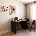 Ver imagem 7 de Escrivaninha Mesa Escritório 80cmx60cm 80cm Preto E Carvalho Mel