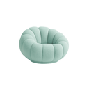 Ver imagem 1 de Poltrona Decorativa Concha Orgânica Boucle Azul Turquesa - Montanaris Decor