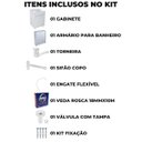 Ver imagem 2 de Gabinete 02 Portas para Banheiro com Lavatório + Armário + Torneira + Engate Flexível + Fita Veda Ro