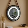 Espelho Redondo Iluminado 60cm com Alça Touch 2 Leds Adnet Reduna - 1