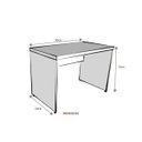 Ver imagem 3 de Escrivaninha Mesa Escritório 90CMX60CM 90cm Branco e Cinza Cristal