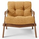 Ver imagem 3 de Poltrona Decorativa Fixa para Sala Living Ikary L02 Canela Prime Bouclê Mostarda - Lyam Decor