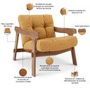 Ver imagem 4 de Poltrona Decorativa Fixa para Sala Living Ikary L02 Canela Prime Bouclê Mostarda - Lyam Decor