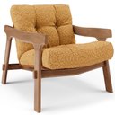 Ver imagem 1 de Poltrona Decorativa Fixa para Sala Living Ikary L02 Canela Prime Bouclê Mostarda - Lyam Decor