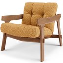 Ver imagem 6 de Poltrona Decorativa Fixa para Sala Living Ikary L02 Canela Prime Bouclê Mostarda - Lyam Decor