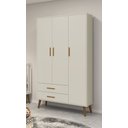 Ver imagem 2 de Guarda-Roupa Retrô 3 Portas Isis MoveisAqui