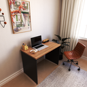 Ver imagem 4 de Escrivaninha Mesa Escritório 90cmx60cm 90cm Preto E Carvalho Mel