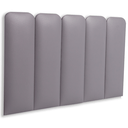 Ver imagem 1 de Cabeceira Solteiro Modulada Arredondada Cama Box Corino Cinza