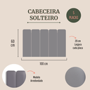 Ver imagem 2 de Cabeceira Solteiro Modulada Arredondada Cama Box Corino Cinza